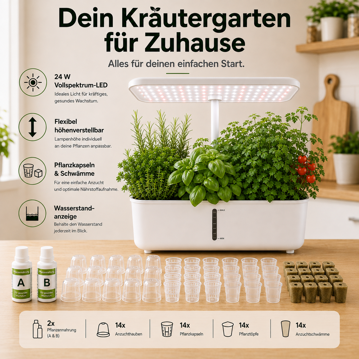 Avena – Hydroponischer WiFi-Indoor-Kräutergarten