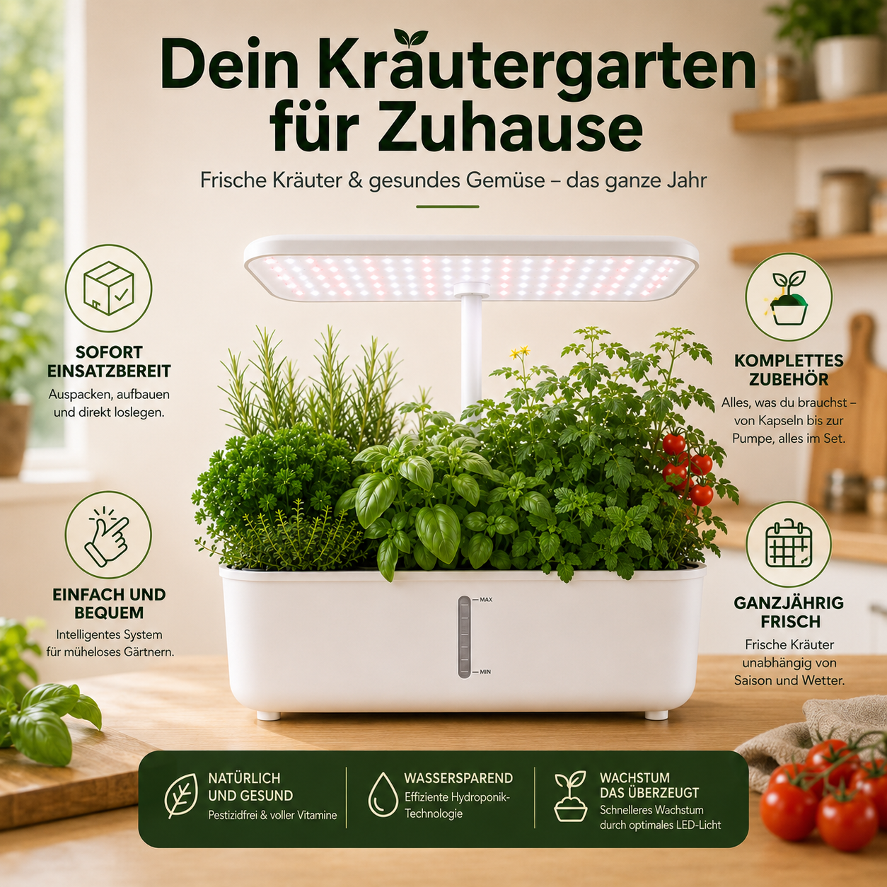 Avena – Hydroponischer WiFi-Indoor-Kräutergarten