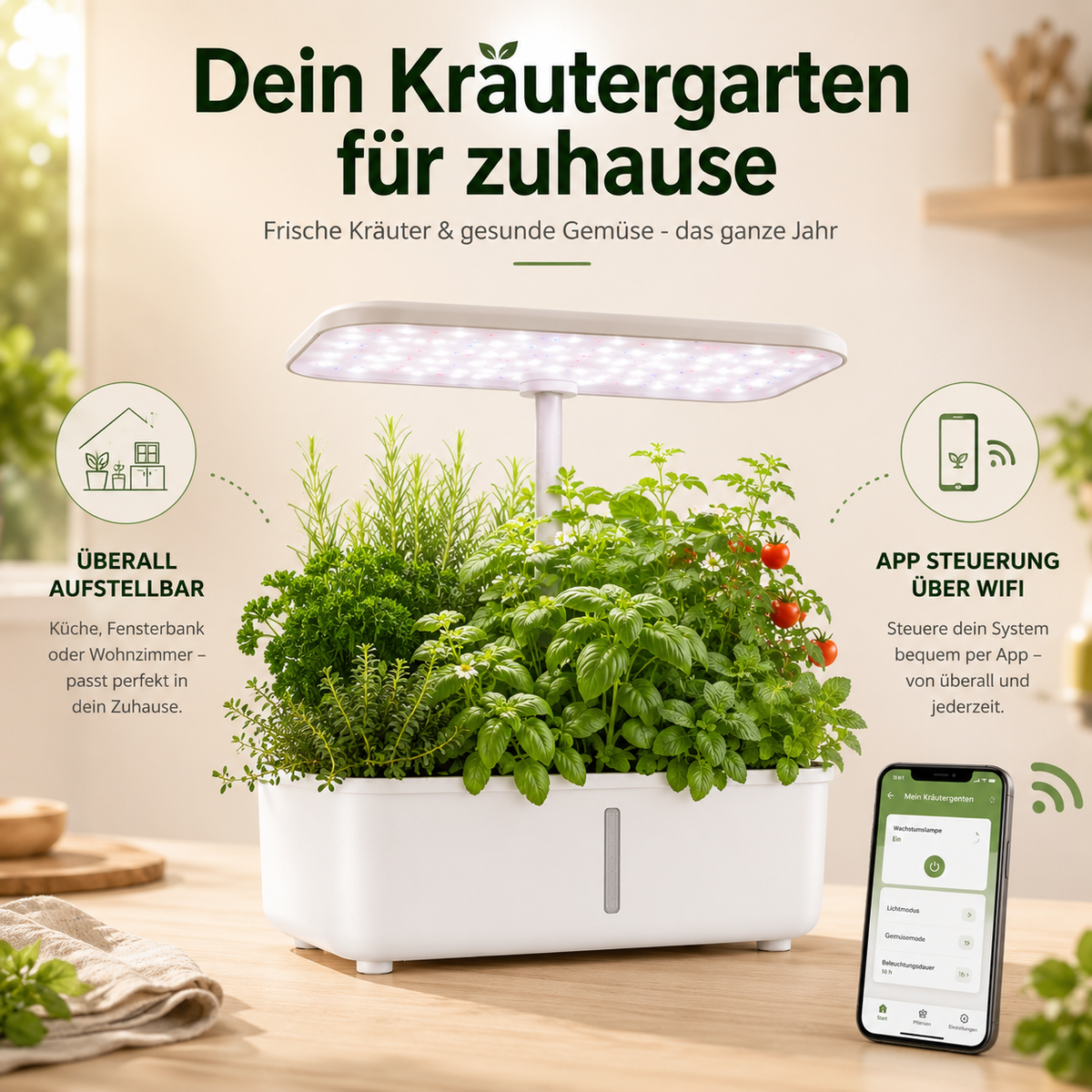 Avena – Hydroponischer WiFi-Indoor-Kräutergarten