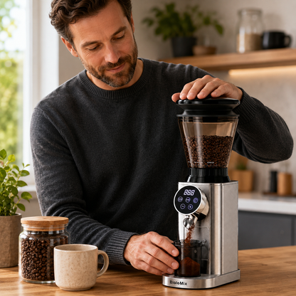 Aromio – Elektrische Kaffeemühle für Espresso & Filterkaffee
