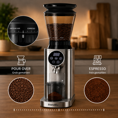 Aromio – Elektrische Kaffeemühle für Espresso & Filterkaffee