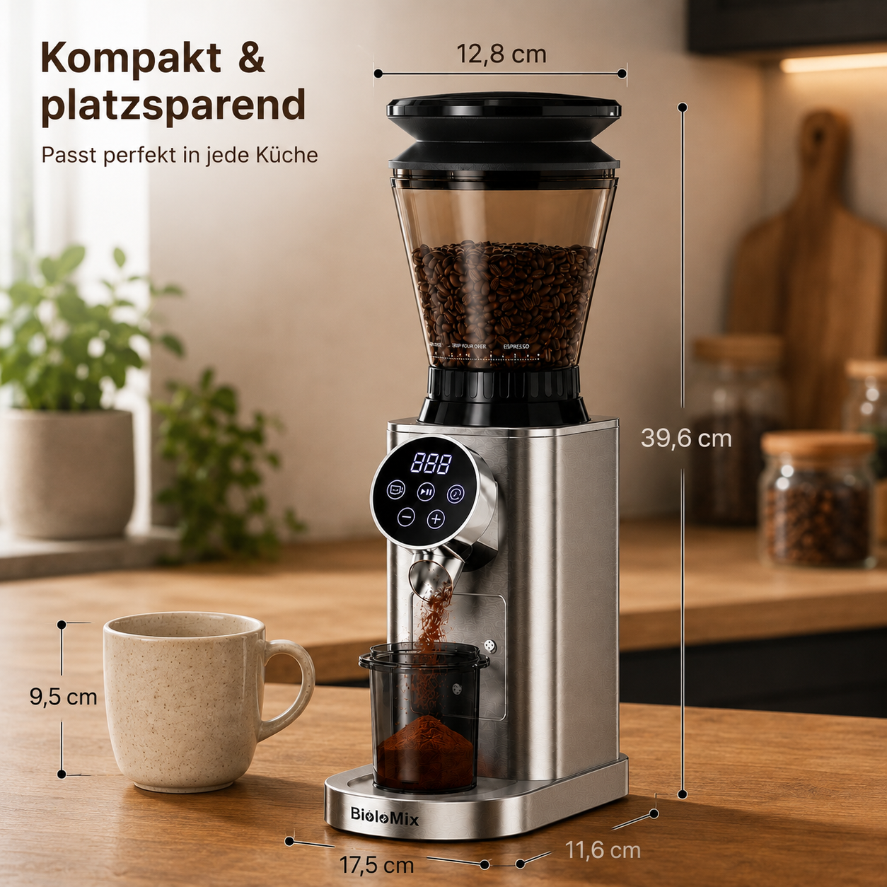 Aromio – Elektrische Kaffeemühle für Espresso & Filterkaffee